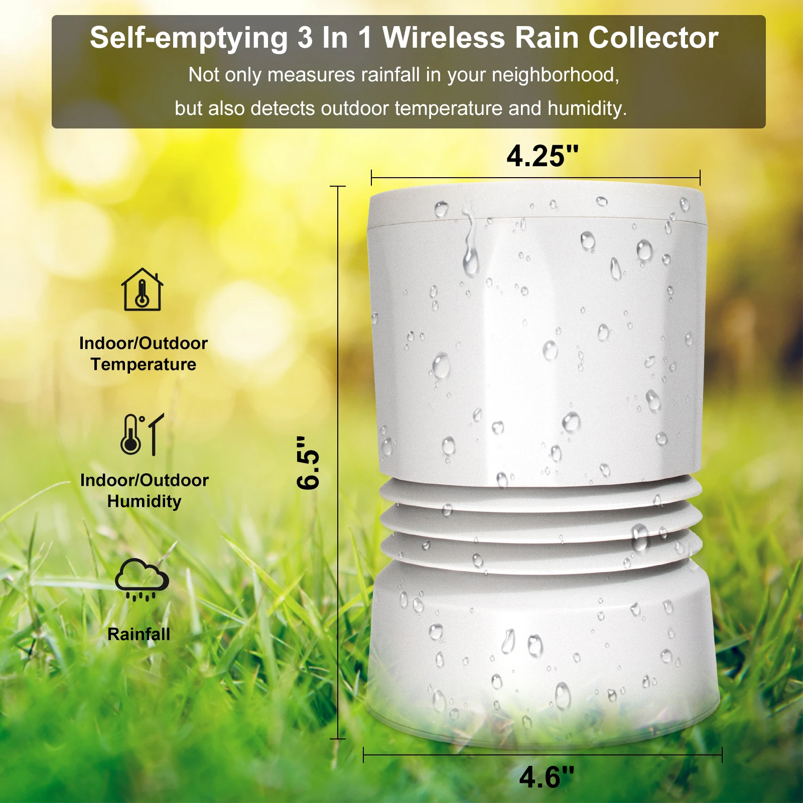Weather Station Rain Gauge Calendars Alarm Clocks With Temperature And Humidity LED Digital