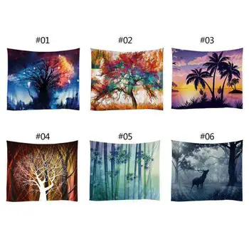 

153 * 130 Colorful Tree Tapestry Home Wall Tapestry Decoration