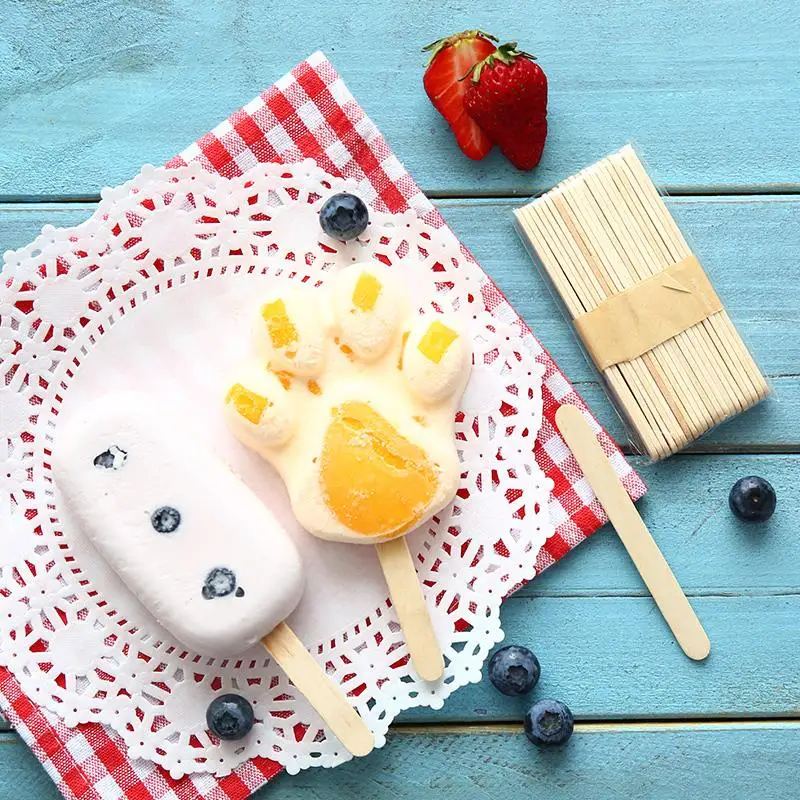 50pcs Popsicle Stick Ice Cube Maker Cream Tools Model Special-Purpose Wooden Craft Stick Lollipop Mold Accessories ice mold,ice cream sticks,ice cream molds,disposal lollipop sticks
