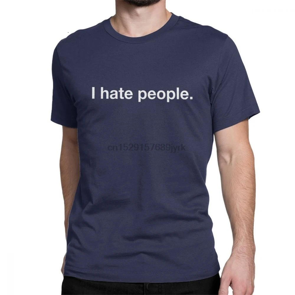 Мужские футболки I Hate People топы саркастический одиночный аутизм socialy тревога