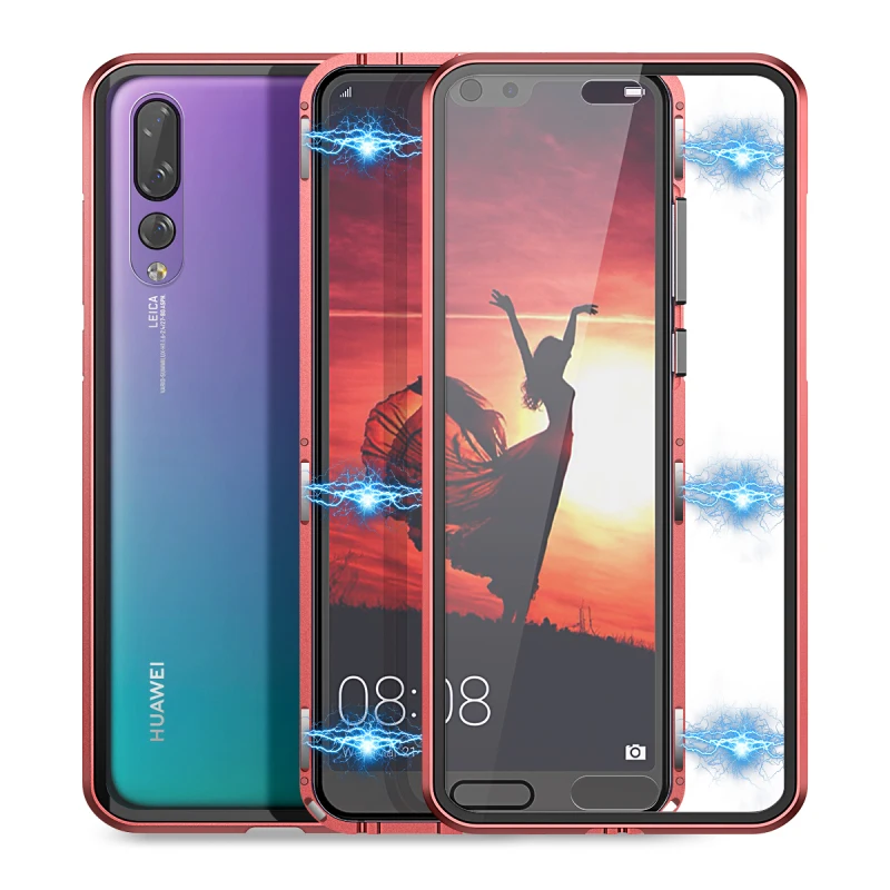 Жесткий чехол из поликарбоната для Huawei P30 lite магнитный адсорбционный с полным