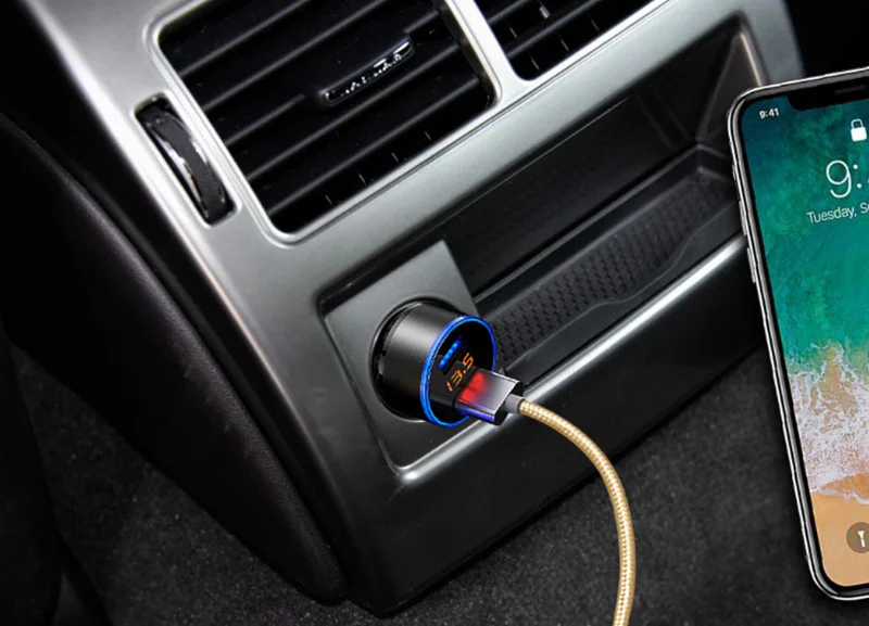 Автомобильное usb-устройство для зарядки телефона для двухпортового автомобильного зарядного устройства для Volkswagen Golf 5 6 7 PASSAT B5 B6 B7 Polo T5 Bora T-ROC
