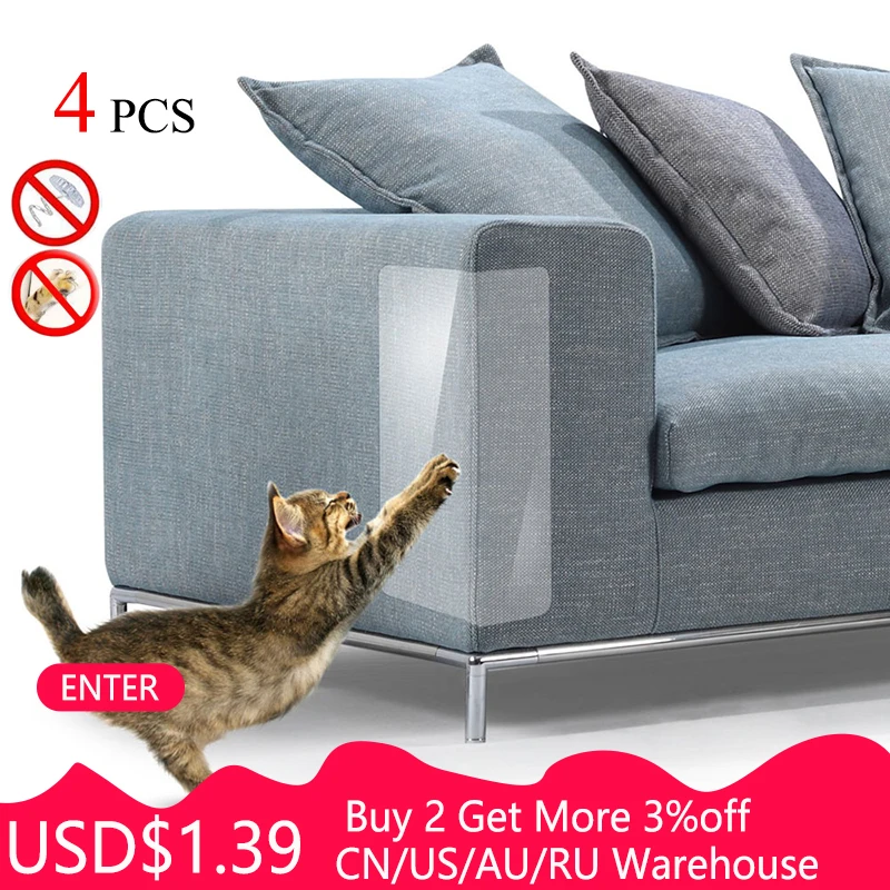 

4pcs/set Cat Scratch Guards Sticker Scraper Cat Tree Scratching Claw-point Protector Sofa For Cats Paw Pad Protect Pet Furniture