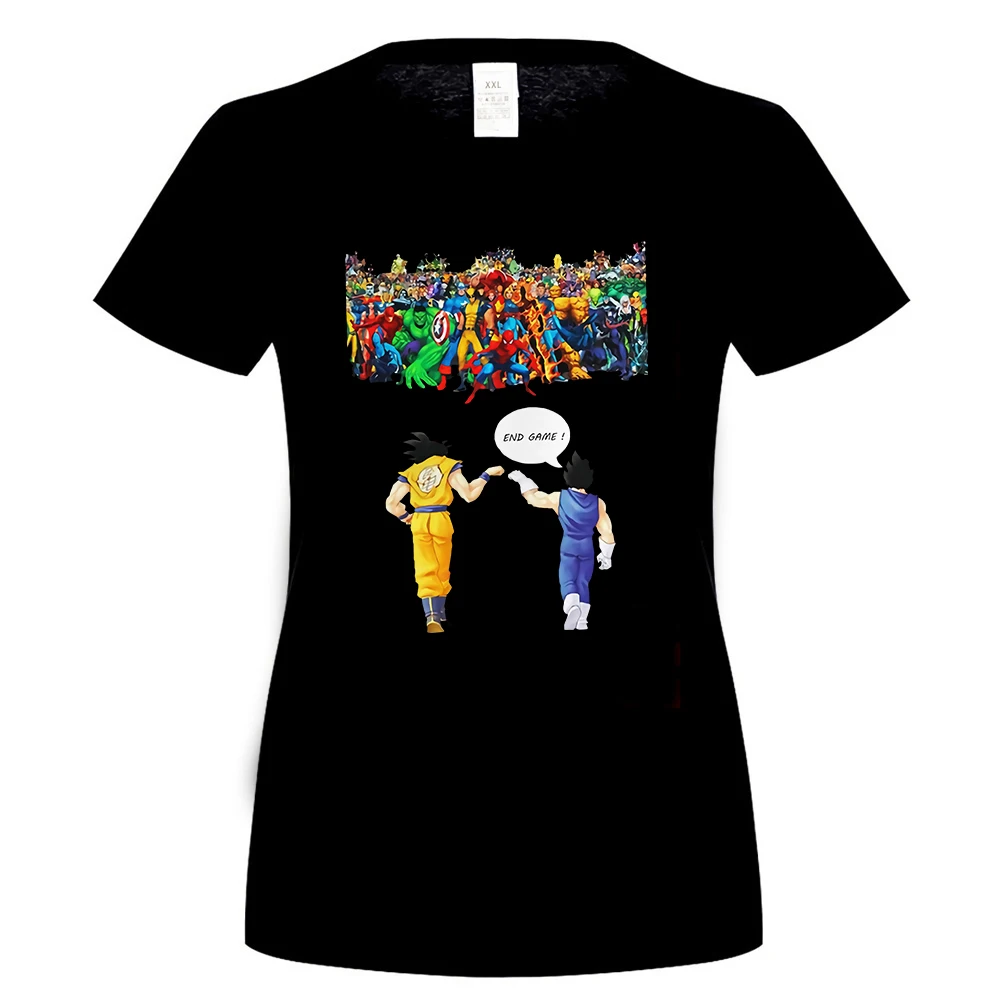 women black Dragon Ball Goku Vegeta Dbz Endgame Мстители Endgame Marvel Studio Футболка мужская одежда футболка - Цвет: women black