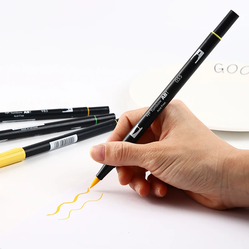 TOMBOW AB-T художественная кисть Ручка японская каллиграфия ручка 96 цветов Двойные головки профессиональная водный маркер ручка для рисования