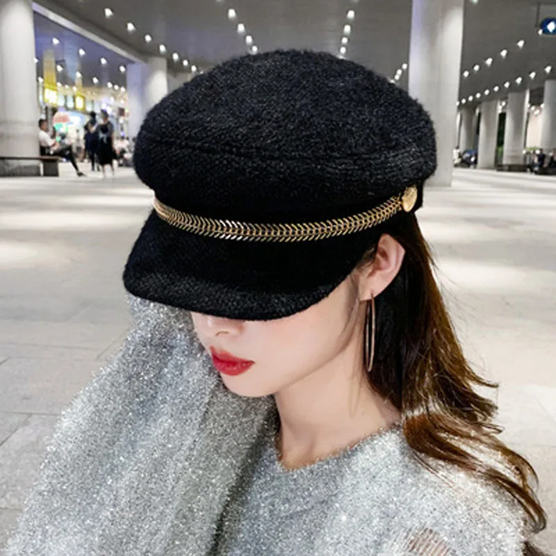 Boinas para mujer del Sur, sombreros para la Marina, gorros octogonales, gorras de estilo japonés, Otoño e Invierno - AliExpress Mobile