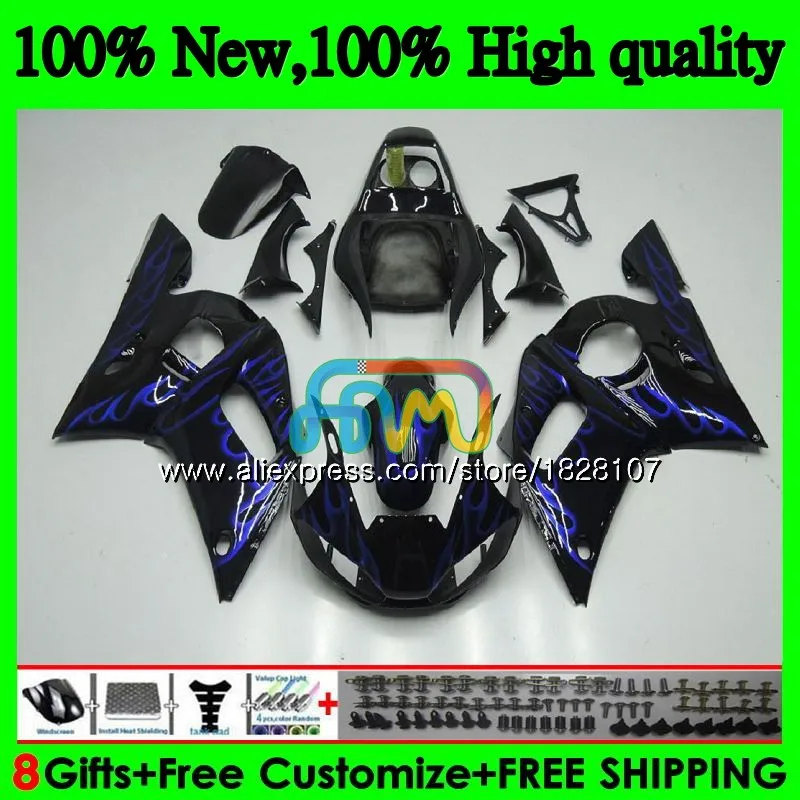 Средства ухода за кожей для YAMAHA YZF R6 R 6 600 YZF600 YZFR6 98 99 00 01 02 50BS. 34 YZF-600 YZF-R6 1998 1999 Синий Пламя 2000 2001 2002 обтекатель