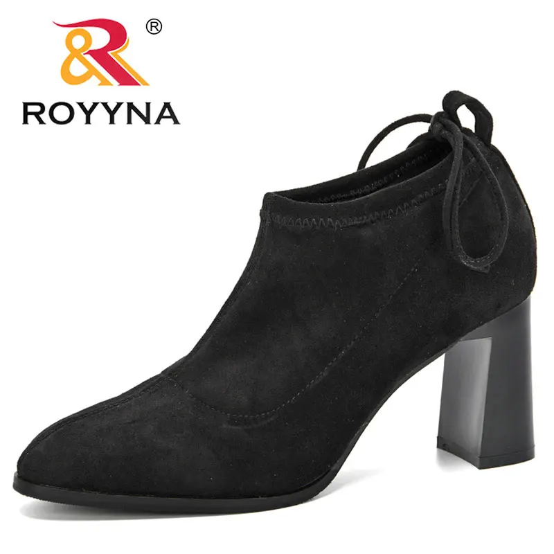ROYYNA 2020 г. новые дизайнерские популярные ботильоны для женщин уличные модные