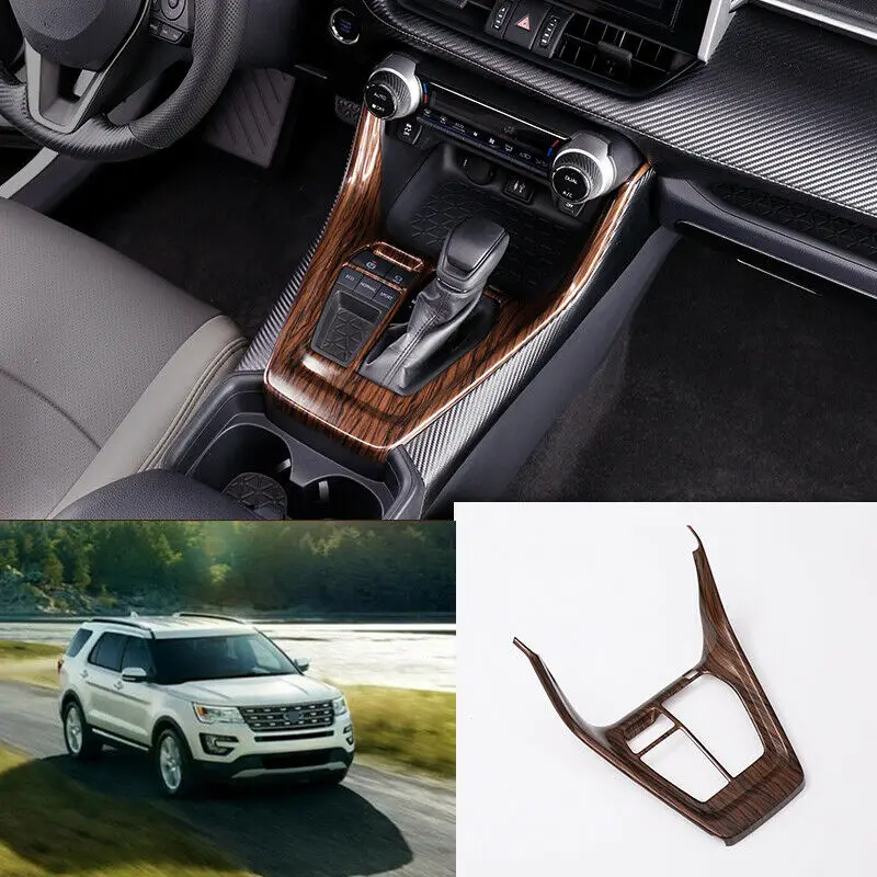 

For Toyota RAV4 2020 ABS wood grain inner car gear shift panel Moulding Cover Trim Car Accessories 1pcs