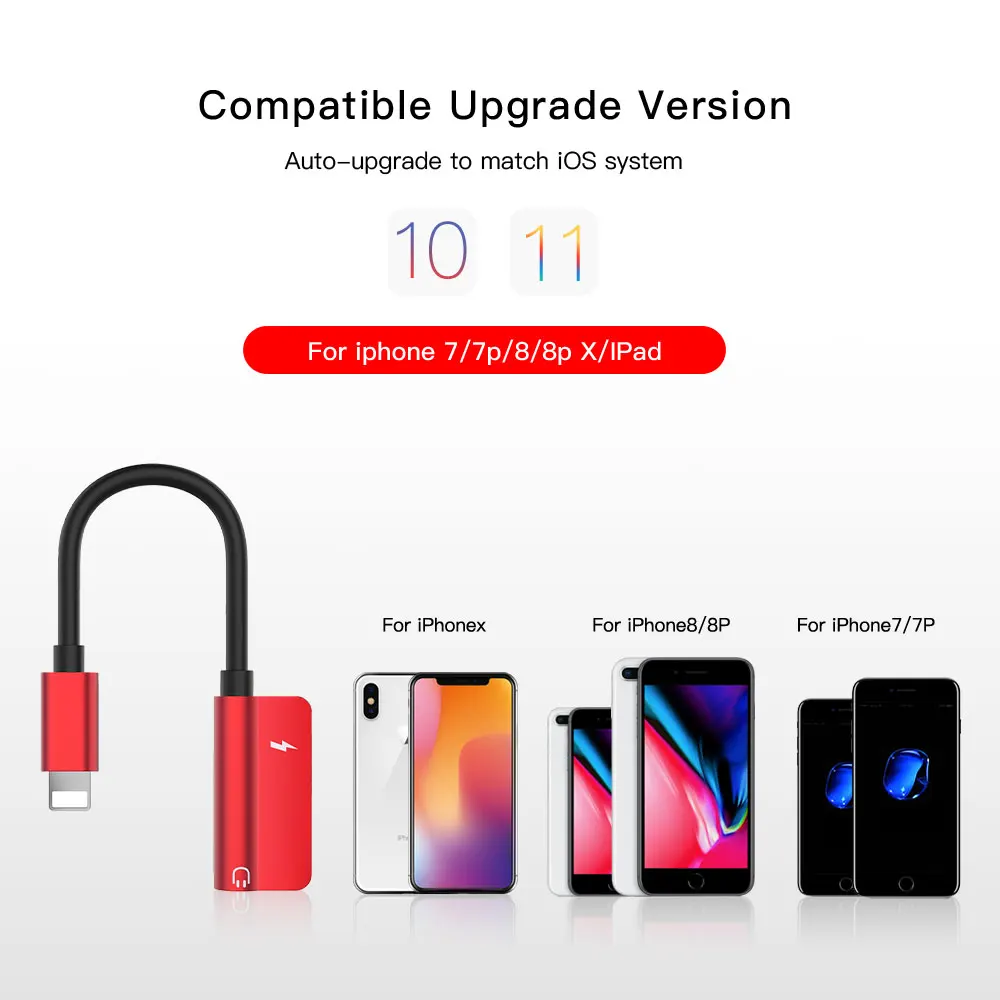2 в 1 для iPhone до 3,5 мм аудио адаптер, разъём для зарядки конвертер для iPhone 7 8 X кабель сплиттер для наушников USB адаптер