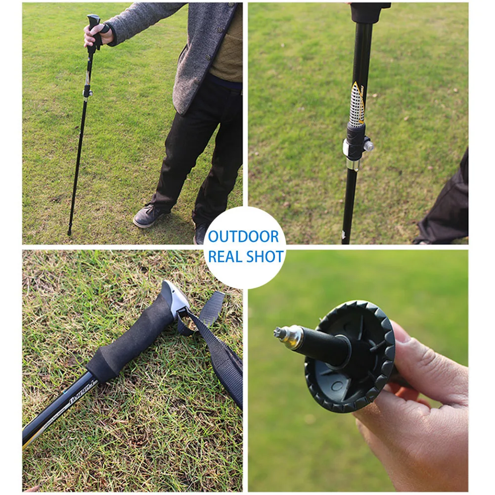 Pólos de Trekking Pólos de Esqui de Alumínio Telescópico ao ar Resistente ao Desgaste Pólos Trekking Caminhadas Ajuste Livre 5-seção 6 Esporte e Lazer