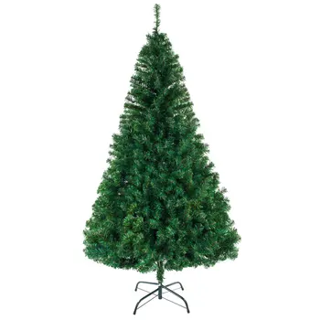 

8FT Artificial Christmas Tree 1138 Tips Xmas Santa Tree with Metal Stand Ornaments New Year Party Home Christmas Decoration