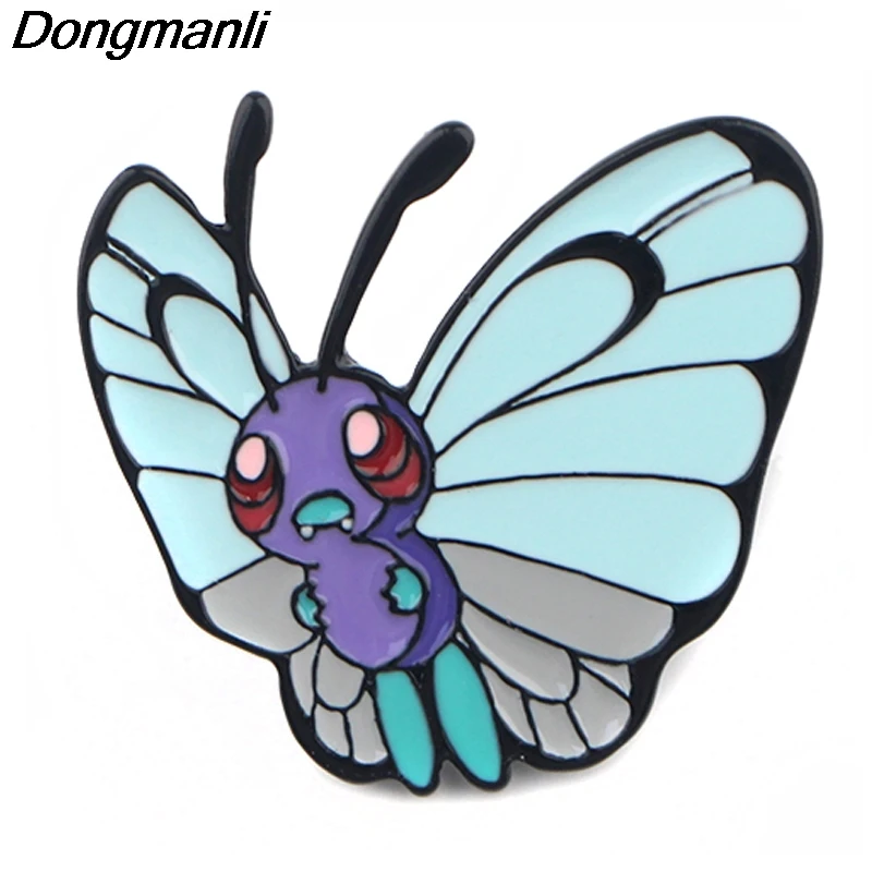 

P3938 Dongmanli Anime Jewelry Cute Butterfly Metal Enamel Pins and Brooches for Lapel Pin Backpack Bags Badge Gifts
