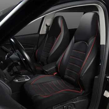

2pcs Car Seat Cover Front Prime PU Leather Sturdy Durable Seat Cover Protector Protection Case for Auto Vehicle