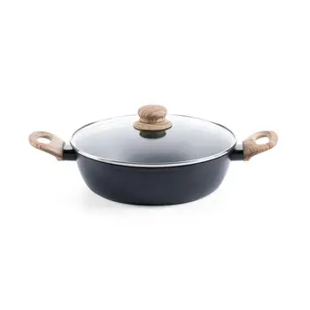 

OTHERHOUSE Thicken Aluminum Alloy Cooking Pot with Wooden Handle Hot Pot Kitchen Nonstick Cookware Milk Soup Pot with Lid Hotpot