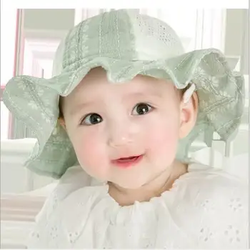 

2020 spring new baby child hat cap hat baby cartoon basin hat grid basin hat