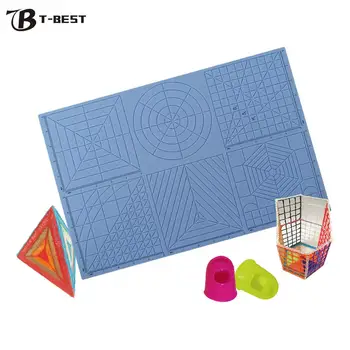 

Multi Purpose 3D Printing Pen Template Soft Silicone Mat 3D Drawing Templates Copy Board with 2PCS Fingerstalls