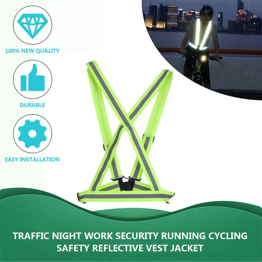 Воздухопроницаемый светоотражающий жилет для безопасности дорожного движения и работы в ночное время, для бега и велоспорта, светоотражающая Защитная куртка с высокой видимостью
