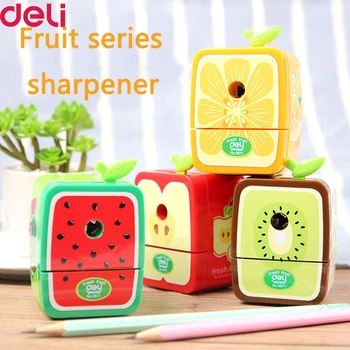 

Deli 1pcs cute fruit series mechanical pencil sharpener for school supplies cute stationery items back to school spullen gift