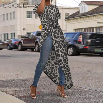 

Women Leopard Asymmetrical Blouse Pleated Short Sleeve Shirt Swallowtail Tops Special Print O-neck Knot Design Blouse топ