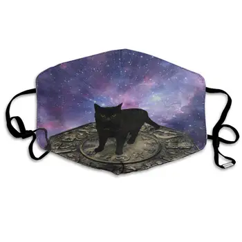 

Black Cat Astrology Stylish Dust Mouth Mask Reusable Anti-Dust Face Mask Adjustable Earloop Skin Protection