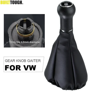 

12mm Manual Gear shift Knob Gaiter Gear Stick Shifter Lever Head Handle Collar Gaitor Boot Cover Case For VW Golf MK4 Bora Jetta