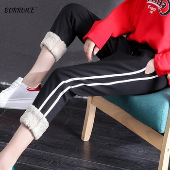 

New Women's Trousers Winter Warm Velvet Sweatpants Plus Velvet Thick Casual Female Jogging Pants Trousers Loose Harem Pants