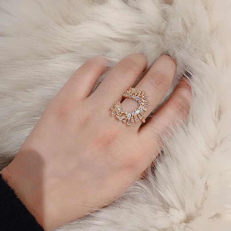 MENGJIQIAO новые модные дизайнерские блестящие критальные кольца для женщин регулируемые Роскошные винтажные фаланга среднего пальца Праздничная бижутерия с кольцами