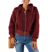 Sfit осень зима искусственный мех пальто для женщин плюшевая куртка Мягкая Плюшевая куртка пальто размера плюс S-3XL на молнии овечья шерсть