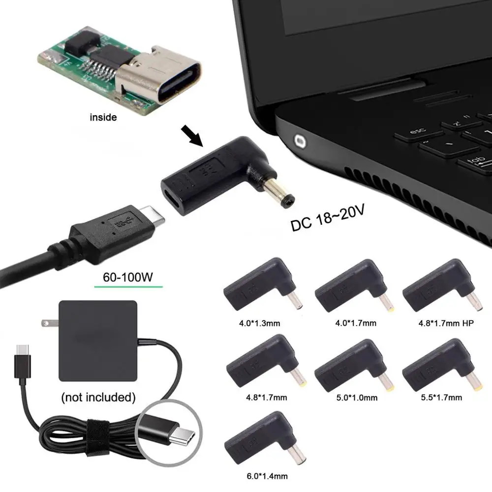 Переходник-триггер PD с USB TYPE-C на DC 5525 5521 4530 7450 для зарядки ноутбука зарядного