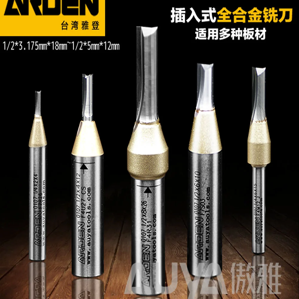 

TCT 2-flute straight cnc cutting tools for panel slotting