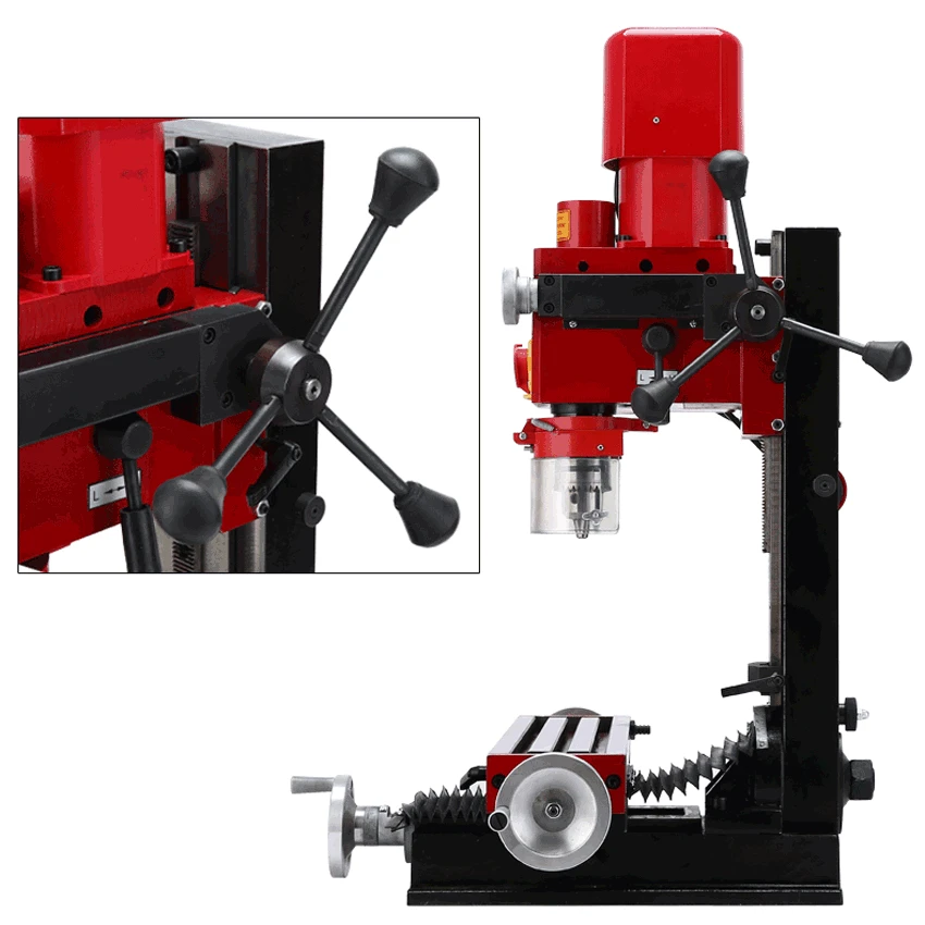XD9512 High Precision Drilling And Milling Machine Multi-functional Milling Machine Household Small Bench Drill 220V 750W MT#3
