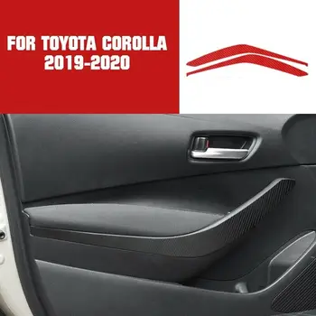 

19PCS Carbon Fiber Red Car Interior Kit Cover Sticker For Toyota Corolla 2019-20 Double-sided Tape On The Back