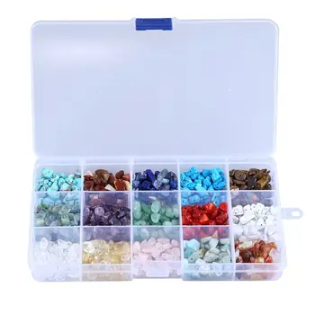 

15 type 1Set /Lot Freeform Gravel Loose Beads Set of Box Natural Stone Beads Diy Material Bracelet Jewellery Making