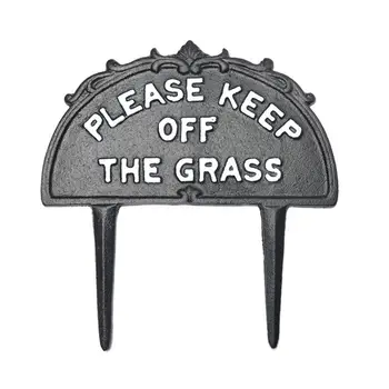 

Iron Garden Yard Sign Durable Grass Warning Insert Courtyard Garden Decoration Plug Please Keep Off The Grass Sign