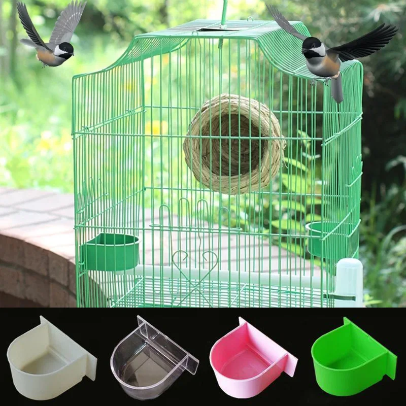 Bird Cage Food Boxes Trough Parrot Feeder Food Water Bowl Cup Budgerigar Macaws Finches Canary Bird Feeding Birdcage Boxes, bird feeder,parrot feeder