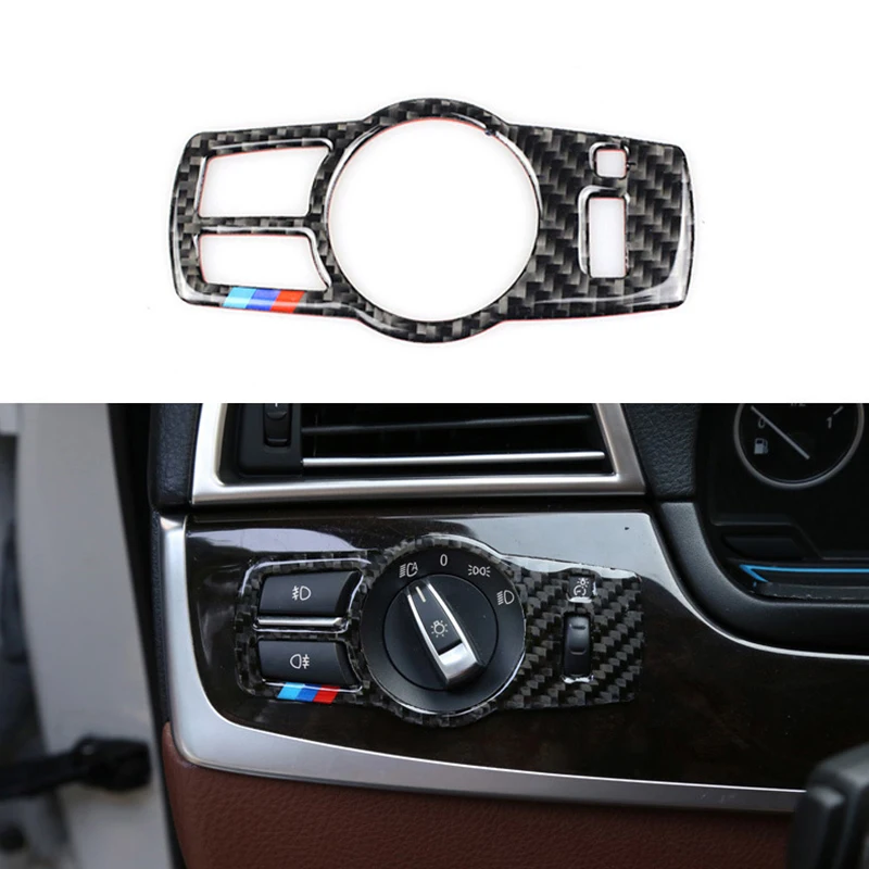 Для BMW F10 5 серии F25 X3 F26 X4 углеродное волокно интерьер автомобиля фара