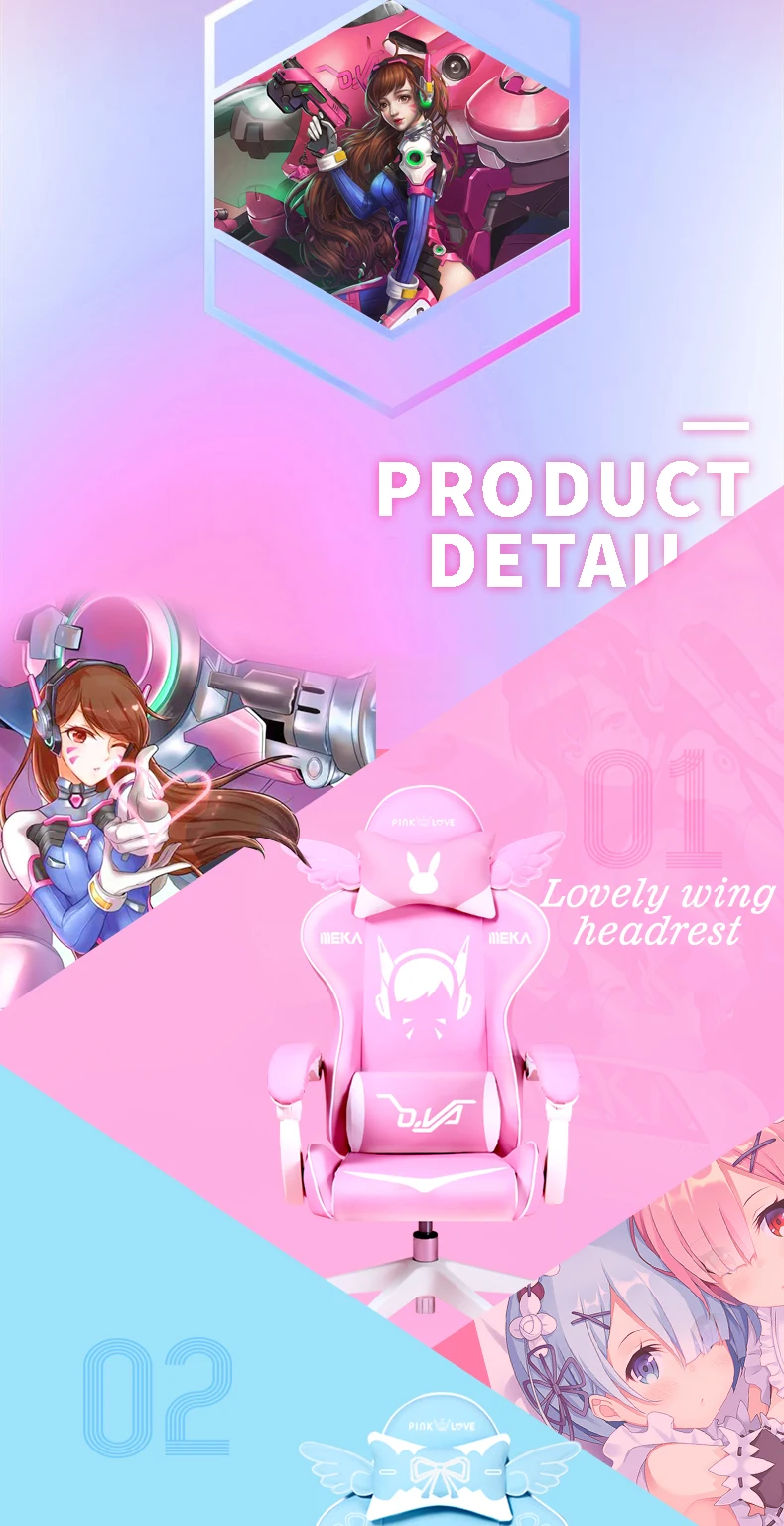 Pink Love Anime Gaming Chair | 4 Styles - 13 - Kawaii Mix