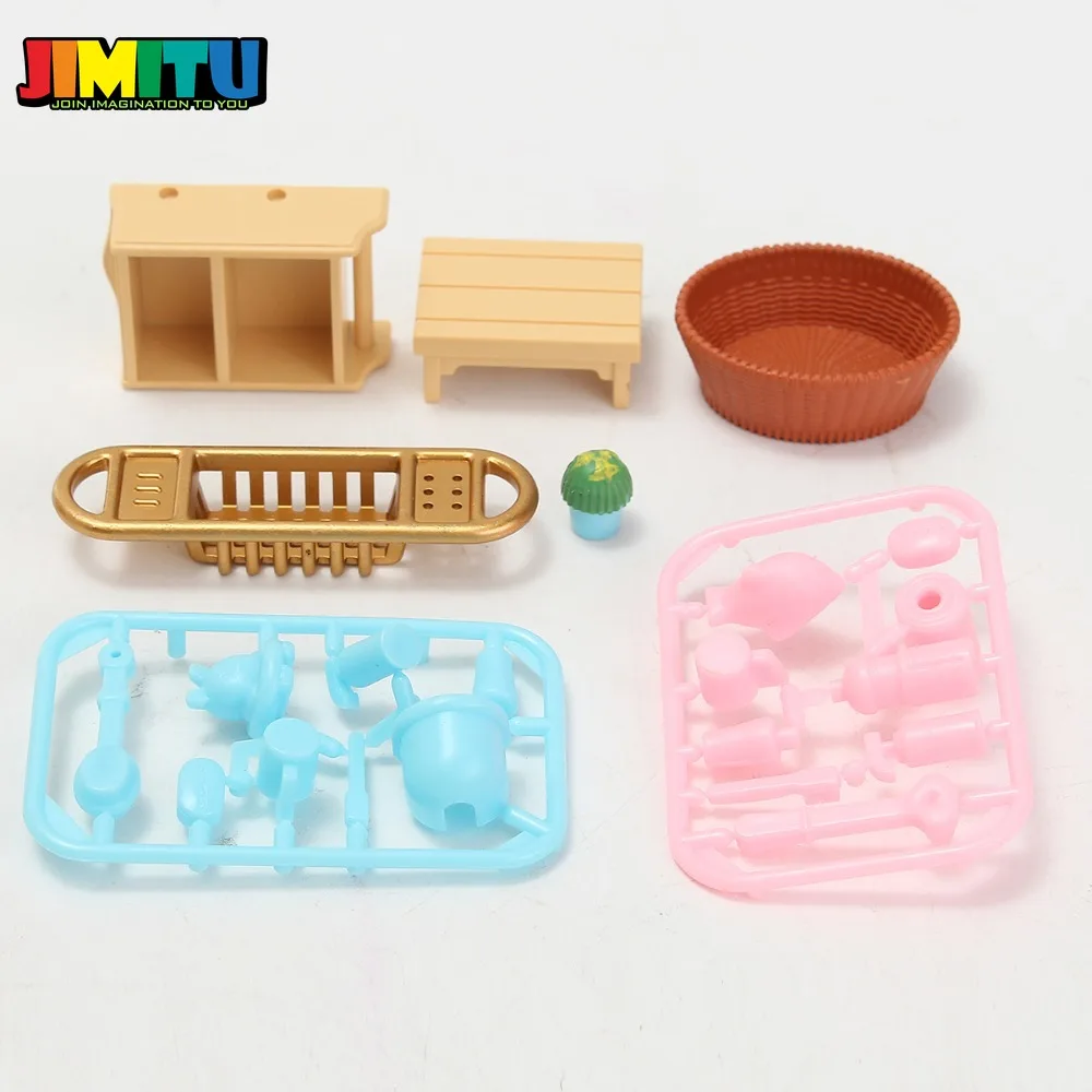 JIMITU DIY миниатюрный дом мебель для ванной комнаты наборы Кукольный дом ремесленные игрушки аксессуары для детей подарок