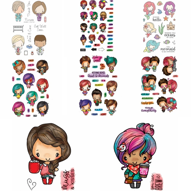

Mix Cute Girls & Boys Letter Words Sentence Clear Silicone Stamps Making Cards Diy Stencils Scrapbook Craft Hot New Template
