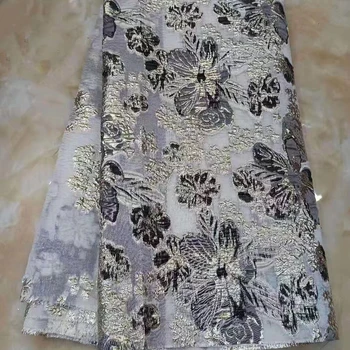 

New Fashion Gold Sequins Glitter French Tulle Lace Fabric For Wedding MC10432