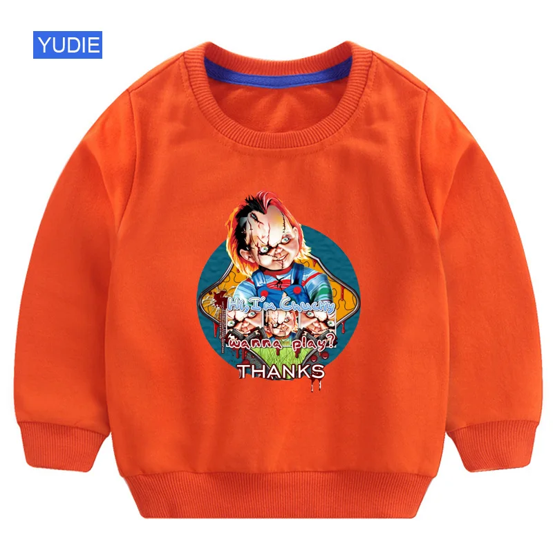 Детские толстовки playera chuky/милая детская одежда на Хэллоуин для мальчиков; костюм для детей; хлопковый пуловер; топы с рисунками животных; 2 года - Цвет: 02