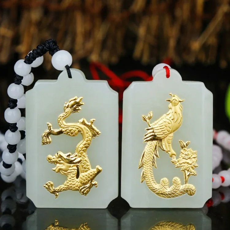 

Discount Hot Sales Dragon New Design Necklace Pendants High Quality Jade 2 Pieces