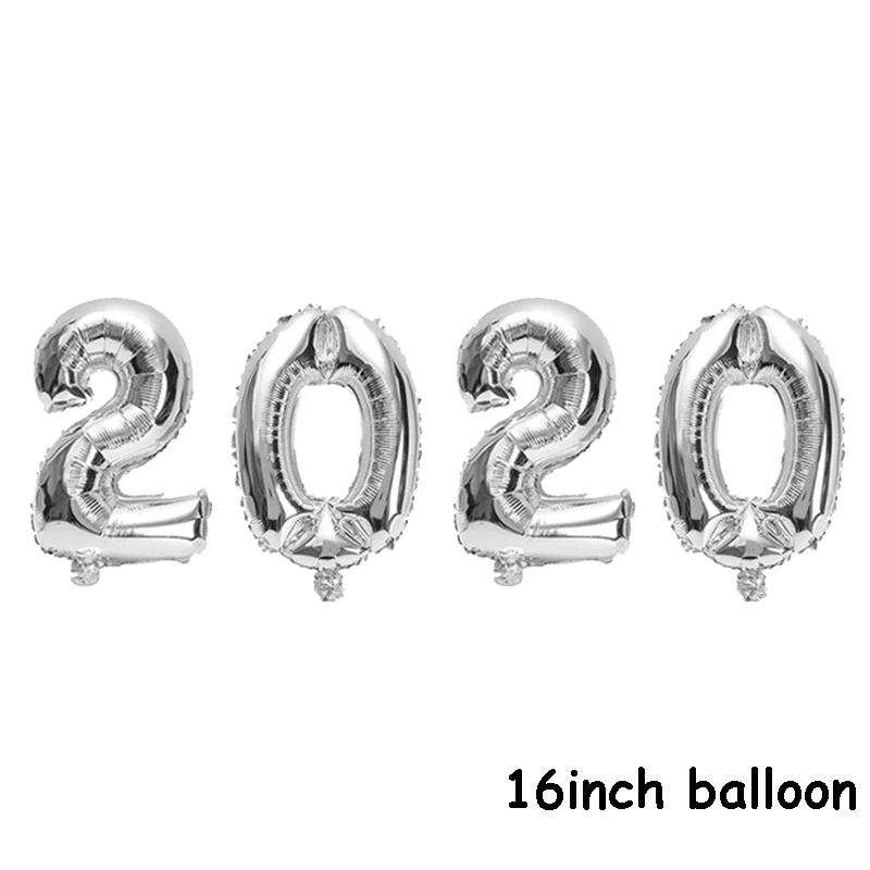 happy new year balloons banner photo booth props new year eve party decoration garland cake topper new year supplies - Цвет: 16inch balloon