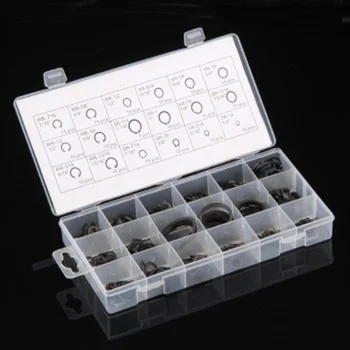 

Metal Circlip O Ring 225pcs Washer Seals Internal and External Snap Retaining Ring Circlip Assortment Set 18 Sizes