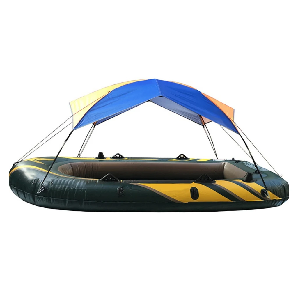 2-4Person Inflatable Boat Kayak Canopy Awning Sun Shelter Waterproof Tent Camping Shelters Tents Shelters Fishing Equipment
