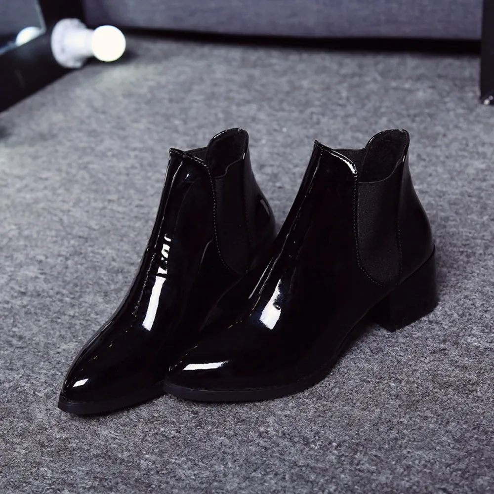 Для женщин Дамская обувь базовые Модные женские ботинки с низким голенищем, обувь на плоской подошве на шнуровке, Повседневное из искусственной замши(флока Полусапожки женские ботильоны#719