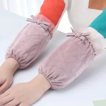 Маслостойкие манжеты с бантом, противообрастающие, для офиса, для домашней уборки, короткие рукава для детей, взрослых, для ежедневного использования, на осень и зиму