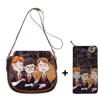 

NOISYDESIGNS Women Shoulder Bags 2pcs Sets Cartoon Vintage Ladies Top-handle Handbags Fashion Female Messenger Bolsos Mujer