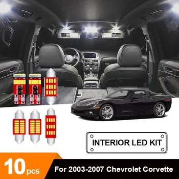 

10x White Ice Blue Canbus Car LED License Plate Interior Map Ceiling Glove Box Bulb Package Kit For 2003-2007 Chevrolet Corvette